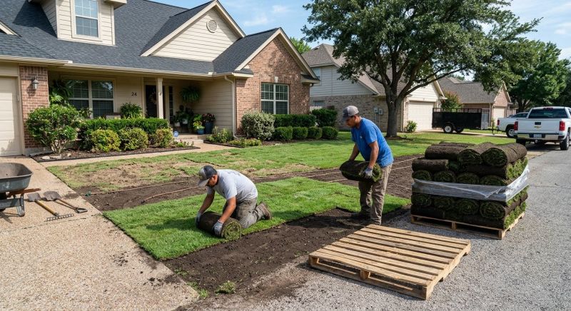 Bahia Sod Installation in Rockwall, TX